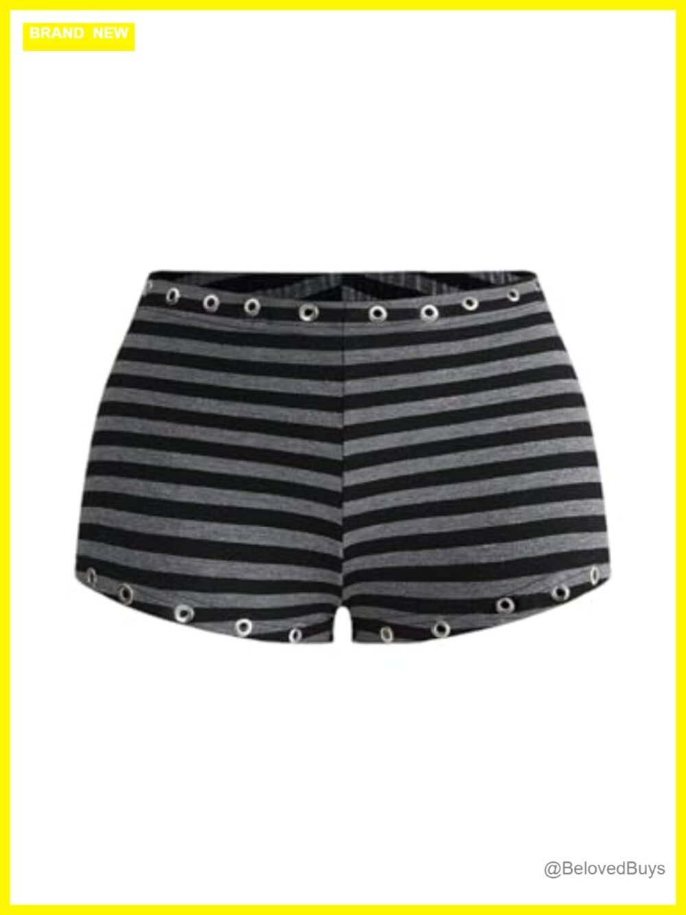 BEAUDRM Micro Mini Shorts Studded Low Rise Rave Concert Y2K